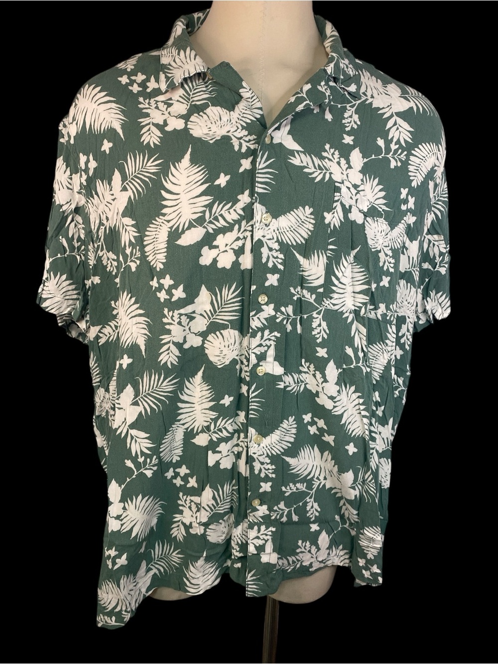 The Foundry Supply Co Green Tropical Print Short-Sleeve Shirt Men’s 3XL